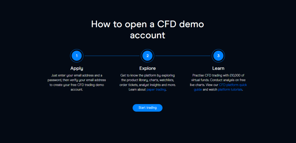 User setting up a demo trading account on CMC Markets mobile app